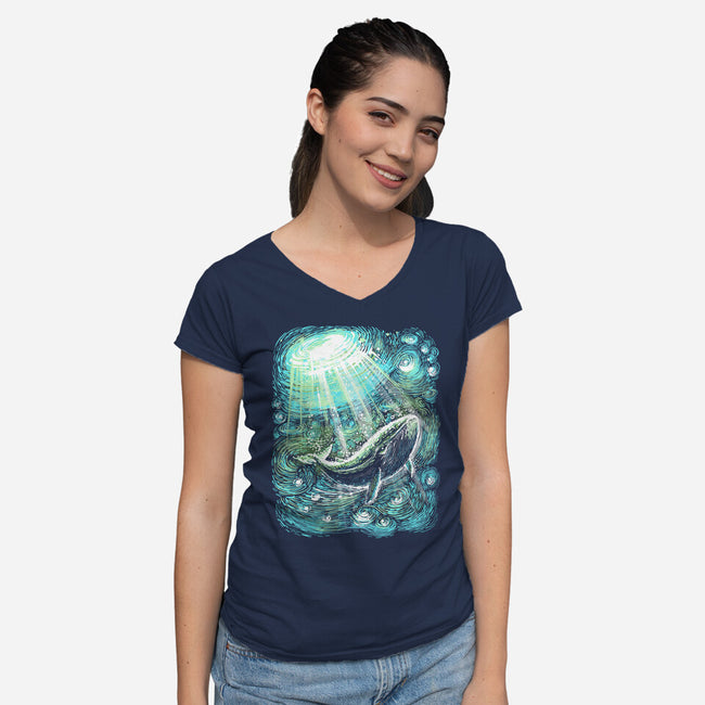 Starry Whale-Womens-V-Neck-Tee-zascanauta