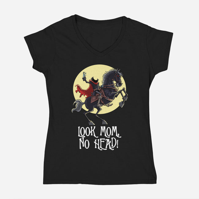 No Head-Womens-V-Neck-Tee-zascanauta