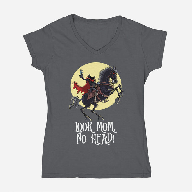 No Head-Womens-V-Neck-Tee-zascanauta