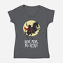 No Head-Womens-V-Neck-Tee-zascanauta