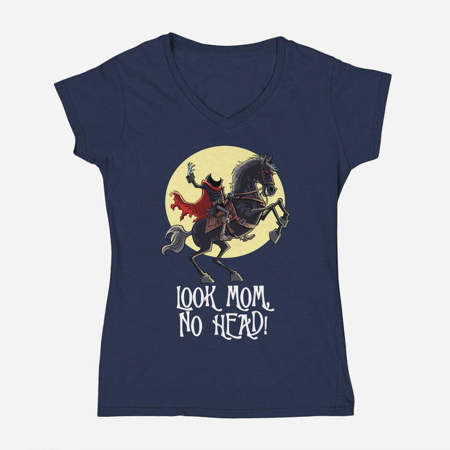 No Head-Womens-V-Neck-Tee-zascanauta