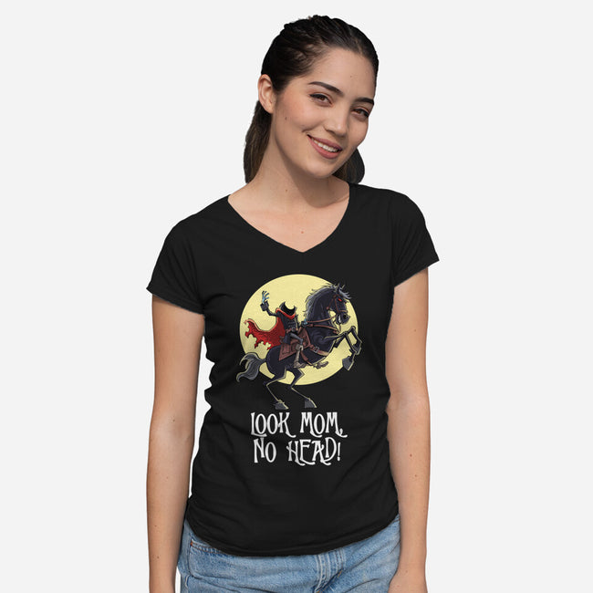 No Head-Womens-V-Neck-Tee-zascanauta
