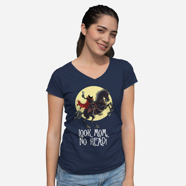 No Head-Womens-V-Neck-Tee-zascanauta