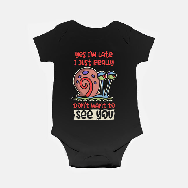 Yes I'm Late-Baby-Basic-Onesie-turborat14