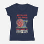 Yes I'm Late-Womens-V-Neck-Tee-turborat14