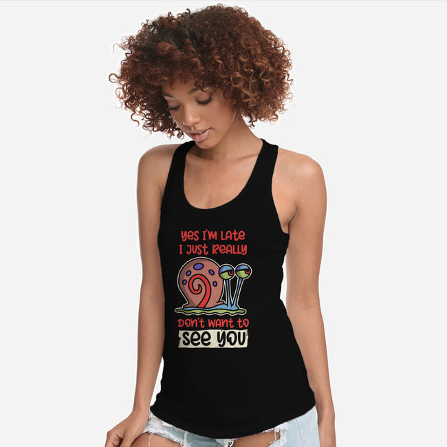 Yes I'm Late-Womens-Racerback-Tank-turborat14