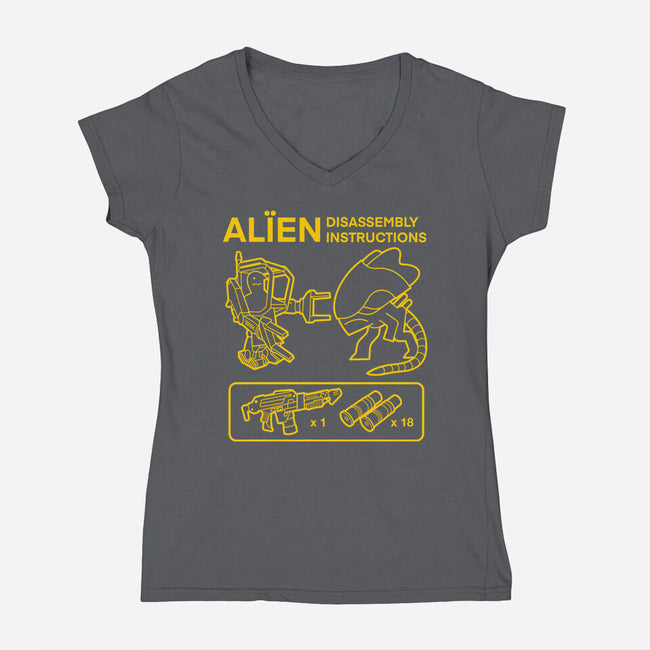 Alien Disassembly-Womens-V-Neck-Tee-Jorgetiradoart