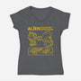 Alien Disassembly-Womens-V-Neck-Tee-Jorgetiradoart
