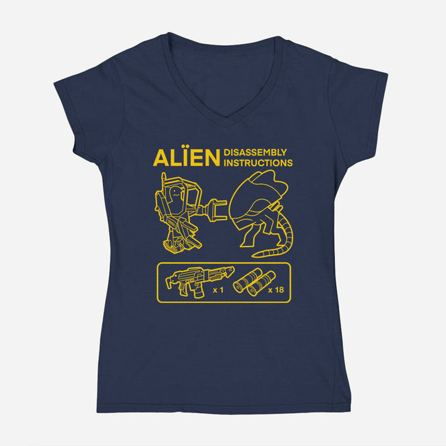 Alien Disassembly-Womens-V-Neck-Tee-Jorgetiradoart