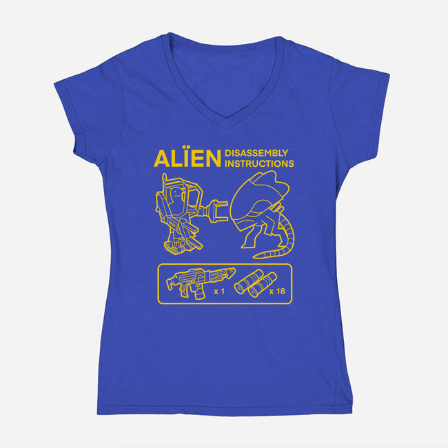 Alien Disassembly-Womens-V-Neck-Tee-Jorgetiradoart