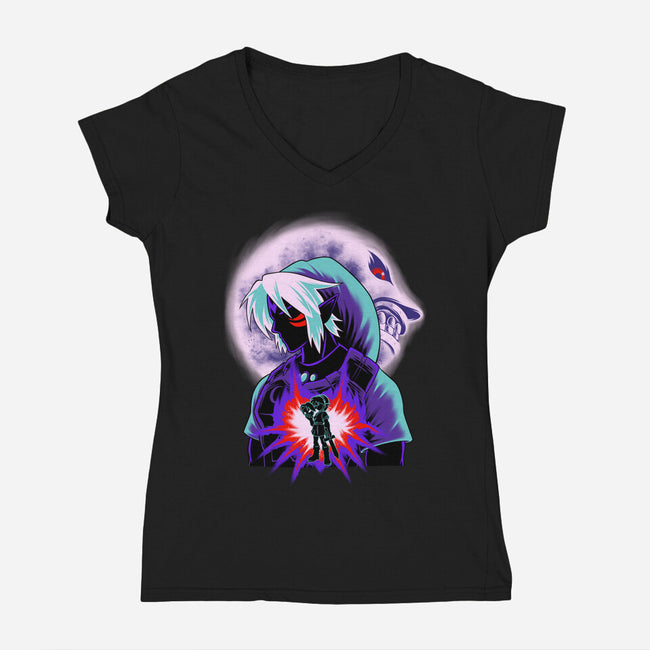 Oni Link-Womens-V-Neck-Tee-rmatix