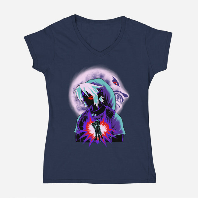 Oni Link-Womens-V-Neck-Tee-rmatix