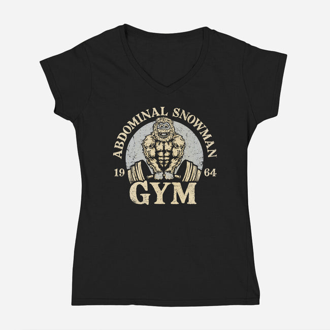 Abdominal Snowman Gym-Womens-V-Neck-Tee-kg07