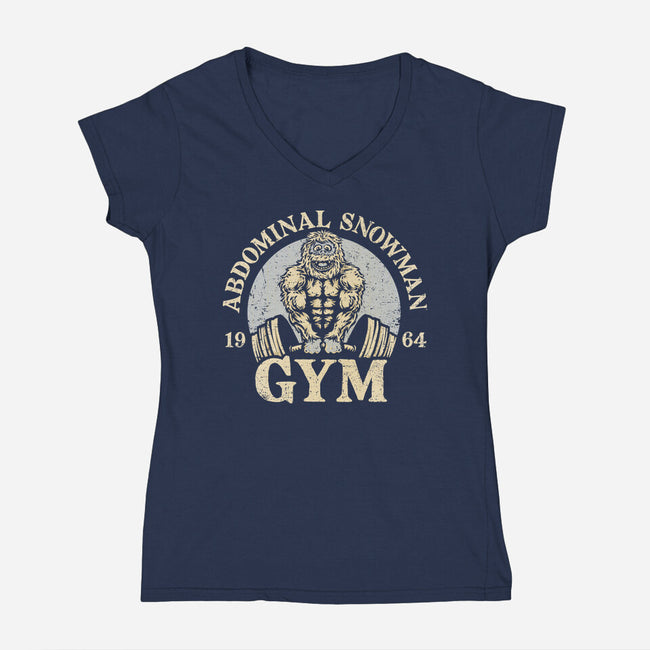 Abdominal Snowman Gym-Womens-V-Neck-Tee-kg07