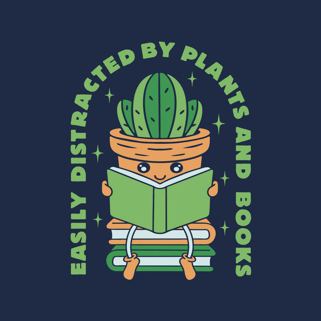 Easily Distracted By Plants And Books-Womens-Basic-Tee-brunopires
