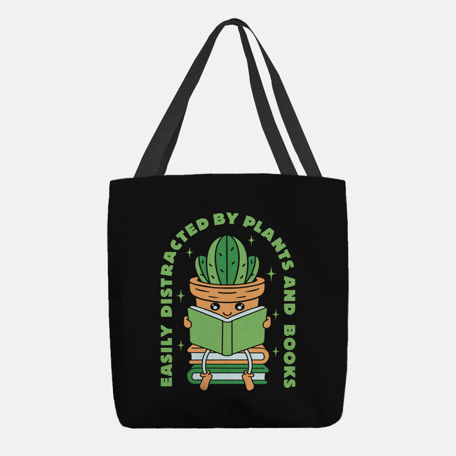 Easily Distracted By Plants And Books-None-Basic Tote-Bag-brunopires