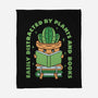 Easily Distracted By Plants And Books-None-Fleece-Blanket-brunopires