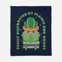 Easily Distracted By Plants And Books-None-Fleece-Blanket-brunopires