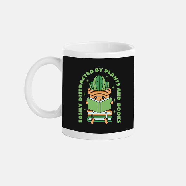 Easily Distracted By Plants And Books-None-Mug-Drinkware-brunopires
