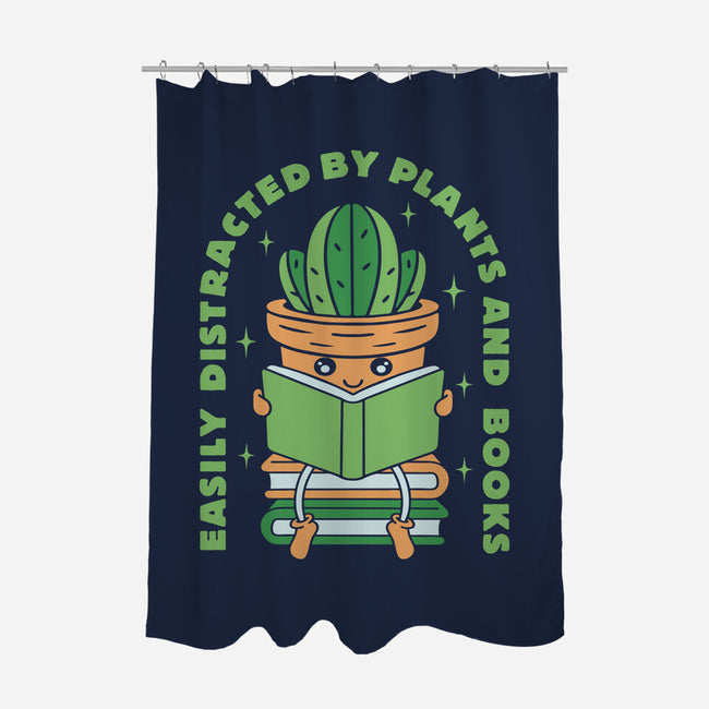 Easily Distracted By Plants And Books-None-Polyester-Shower Curtain-brunopires