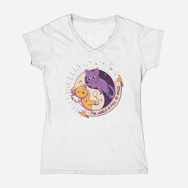 Moon Captor-Womens-V-Neck-Tee-yumie