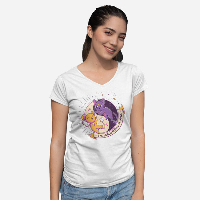 Moon Captor-Womens-V-Neck-Tee-yumie