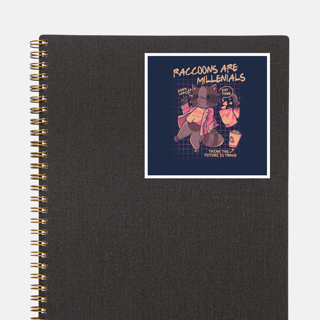 Raccons Millenials-None-Glossy-Sticker-yumie