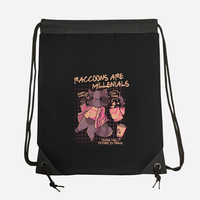 Raccons Millenials-None-Drawstring-Bag-yumie