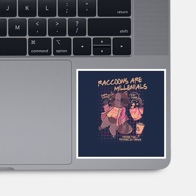 Raccons Millenials-None-Glossy-Sticker-yumie