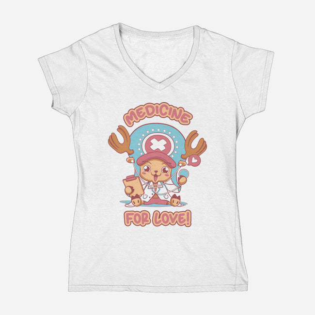 Medicine For Love-Womens-V-Neck-Tee-yumie