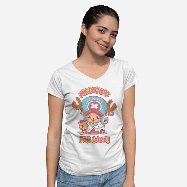 Medicine For Love-Womens-V-Neck-Tee-yumie
