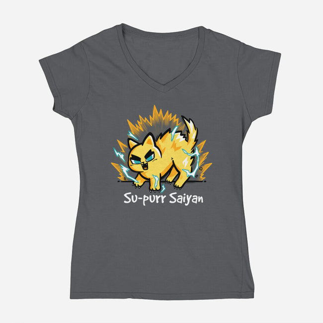 Cat Supurr-Womens-V-Neck-Tee-NemiMakeit