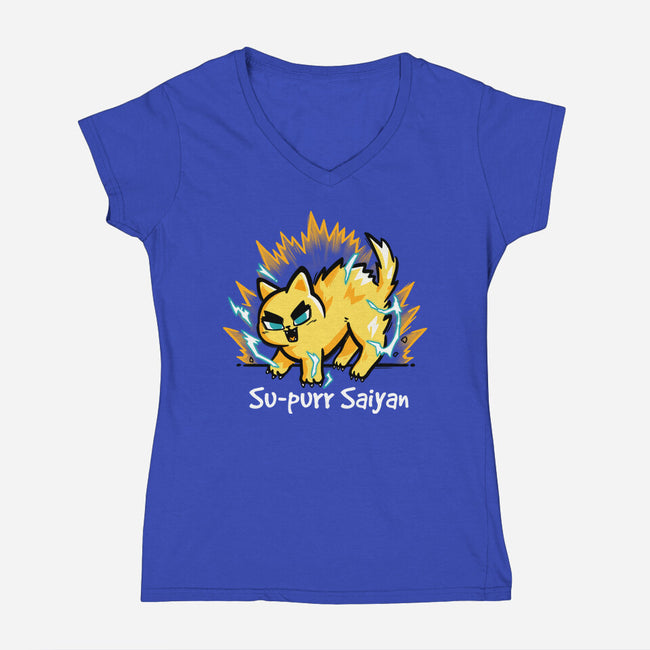 Cat Supurr-Womens-V-Neck-Tee-NemiMakeit