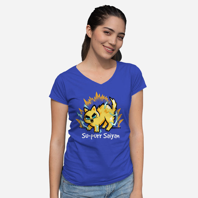 Cat Supurr-Womens-V-Neck-Tee-NemiMakeit