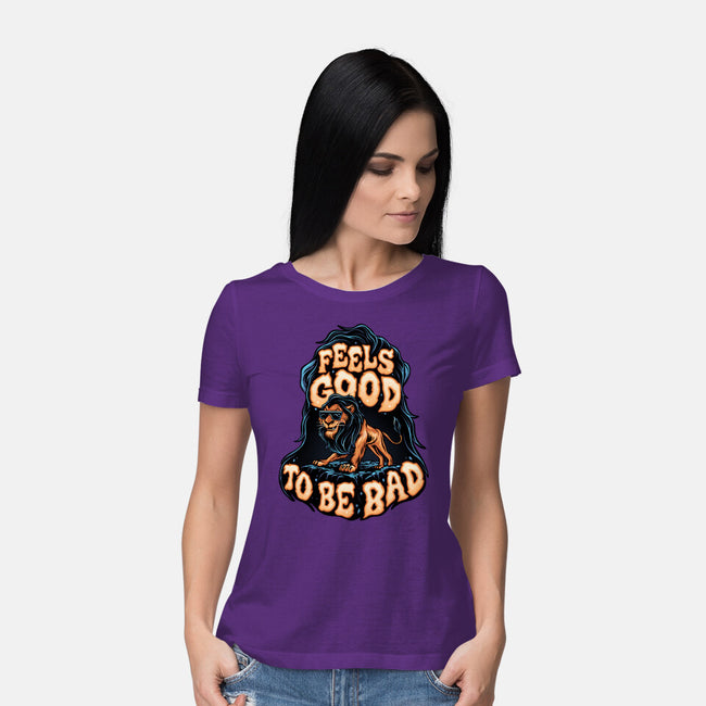 Feels Good To Be Bad-Womens-Basic-Tee-momma_gorilla