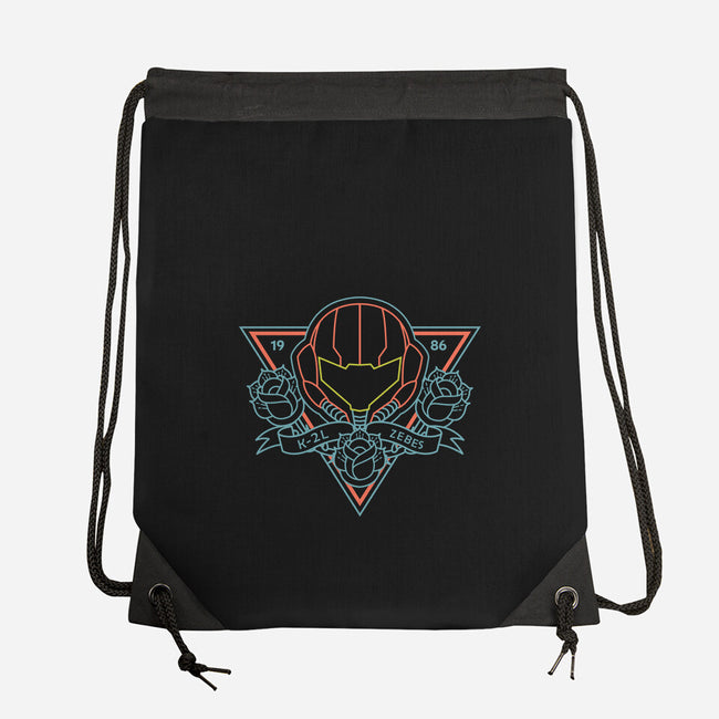 Neon Hipster Samus-None-Drawstring-Bag-Astrobot Invention