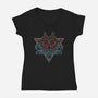 Neon Hipster Majora-Womens-V-Neck-Tee-Astrobot Invention