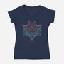 Neon Hipster Majora-Womens-V-Neck-Tee-Astrobot Invention