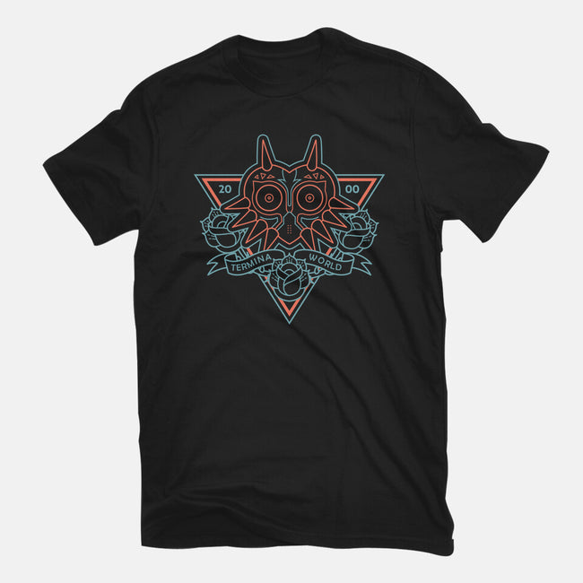 Neon Hipster Majora-Womens-Fitted-Tee-Astrobot Invention