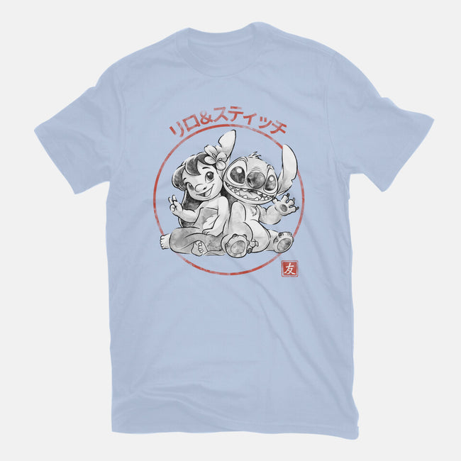 Aloha And Cosmo Sumi-E-Womens-Fitted-Tee-Astrobot Invention