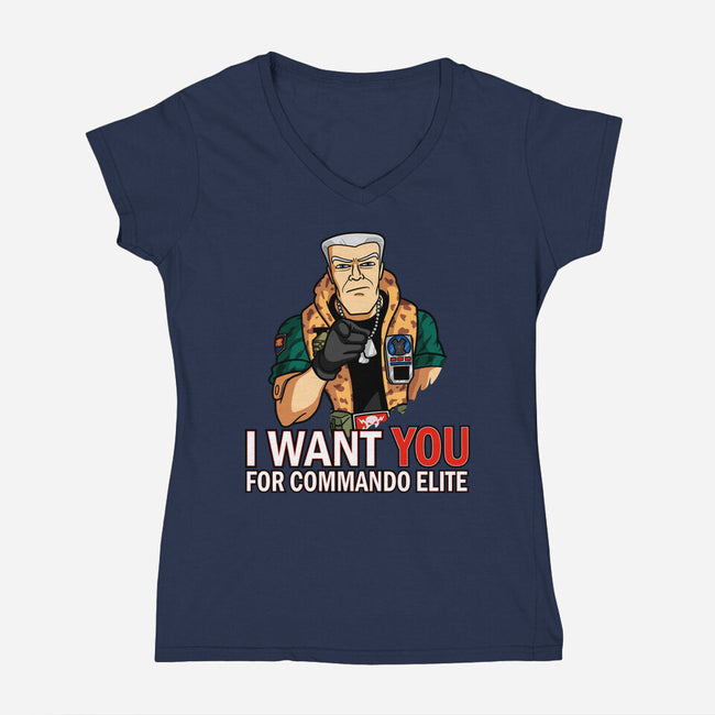 I Want You For Commando Elite-Womens-V-Neck-Tee-jasesa
