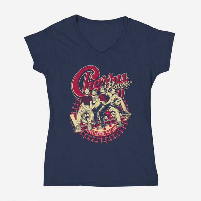 Cherry Flavor-Womens-V-Neck-Tee-CappO
