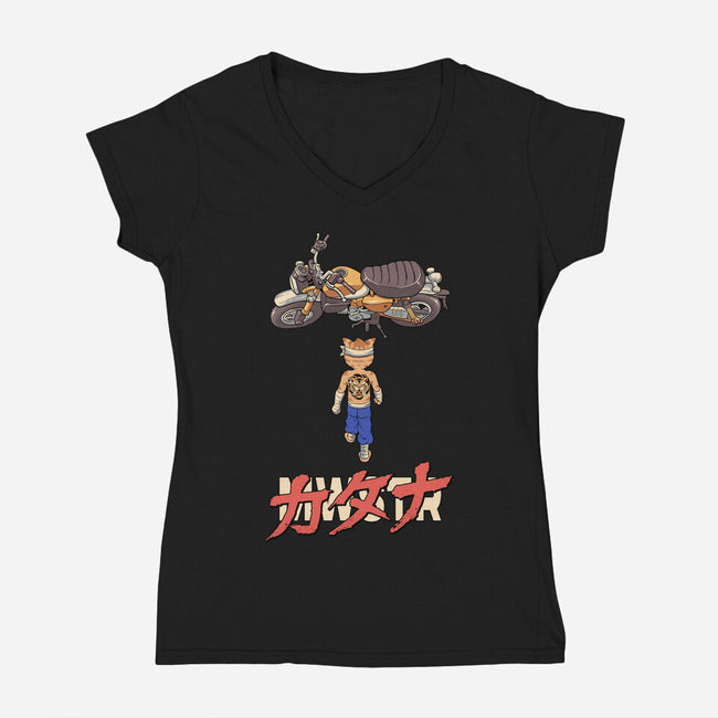 Neo Biker Catana-Womens-V-Neck-Tee-vp021