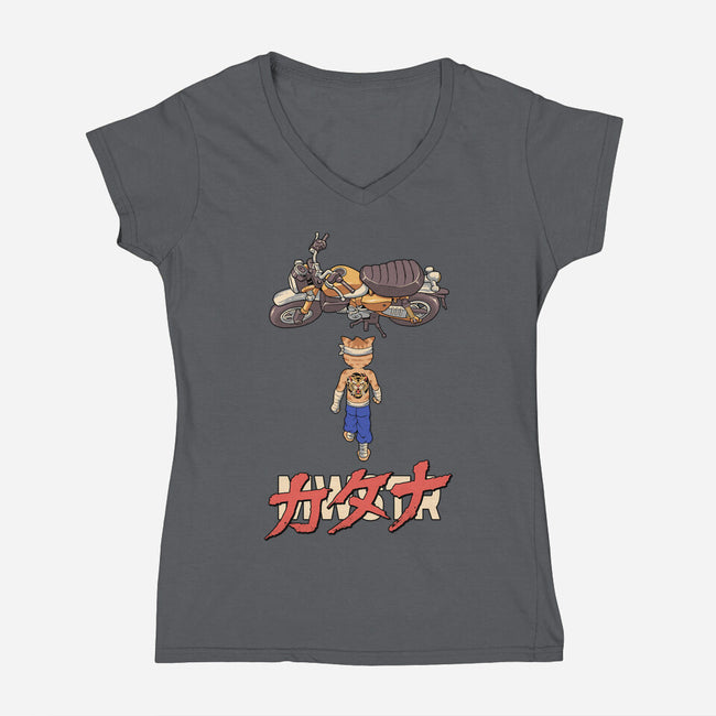 Neo Biker Catana-Womens-V-Neck-Tee-vp021