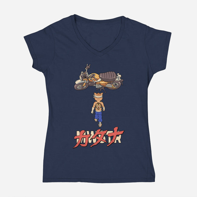 Neo Biker Catana-Womens-V-Neck-Tee-vp021