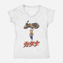 Neo Biker Catana-Womens-V-Neck-Tee-vp021