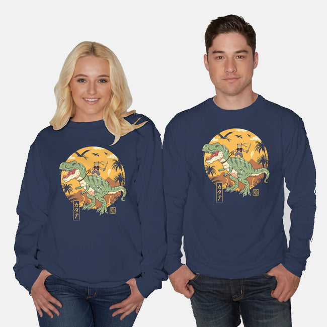 Jurassic Catana T-Rex-Unisex-Crew Neck-Sweatshirt-vp021