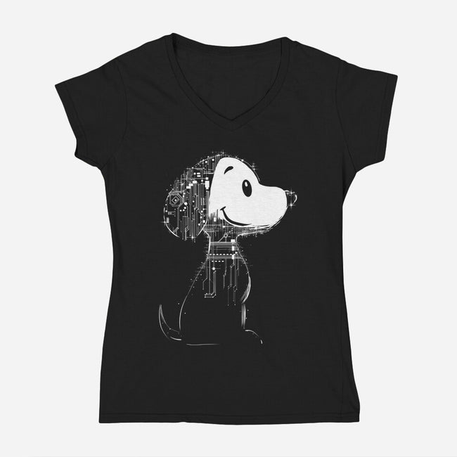 Beagle Of Tomorrow-Womens-V-Neck-Tee-kharmazero
