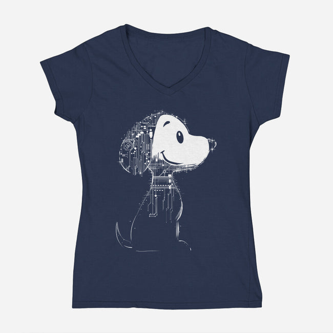 Beagle Of Tomorrow-Womens-V-Neck-Tee-kharmazero