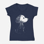 Beagle Of Tomorrow-Womens-V-Neck-Tee-kharmazero